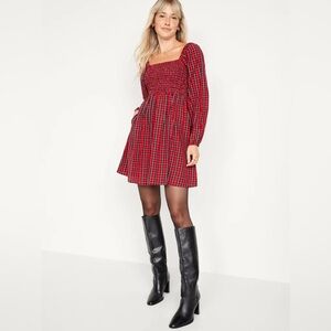 Old Navy Red Plaid Mini Dress